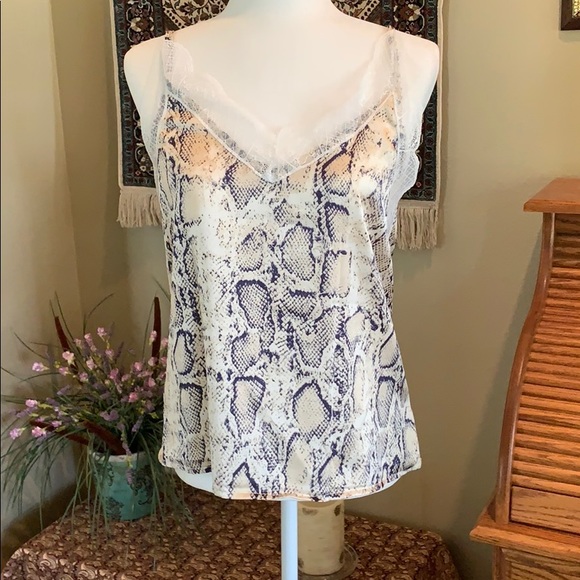 Black & White Animal Print Lace Cami Sz XL - Picture 2 of 6